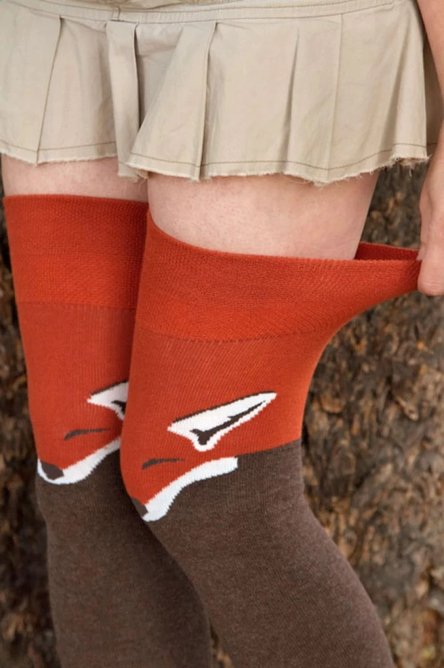 Socksmith Women's Fox Print Knee High Socks - Fun Animal Design Crew Length Socks for Women