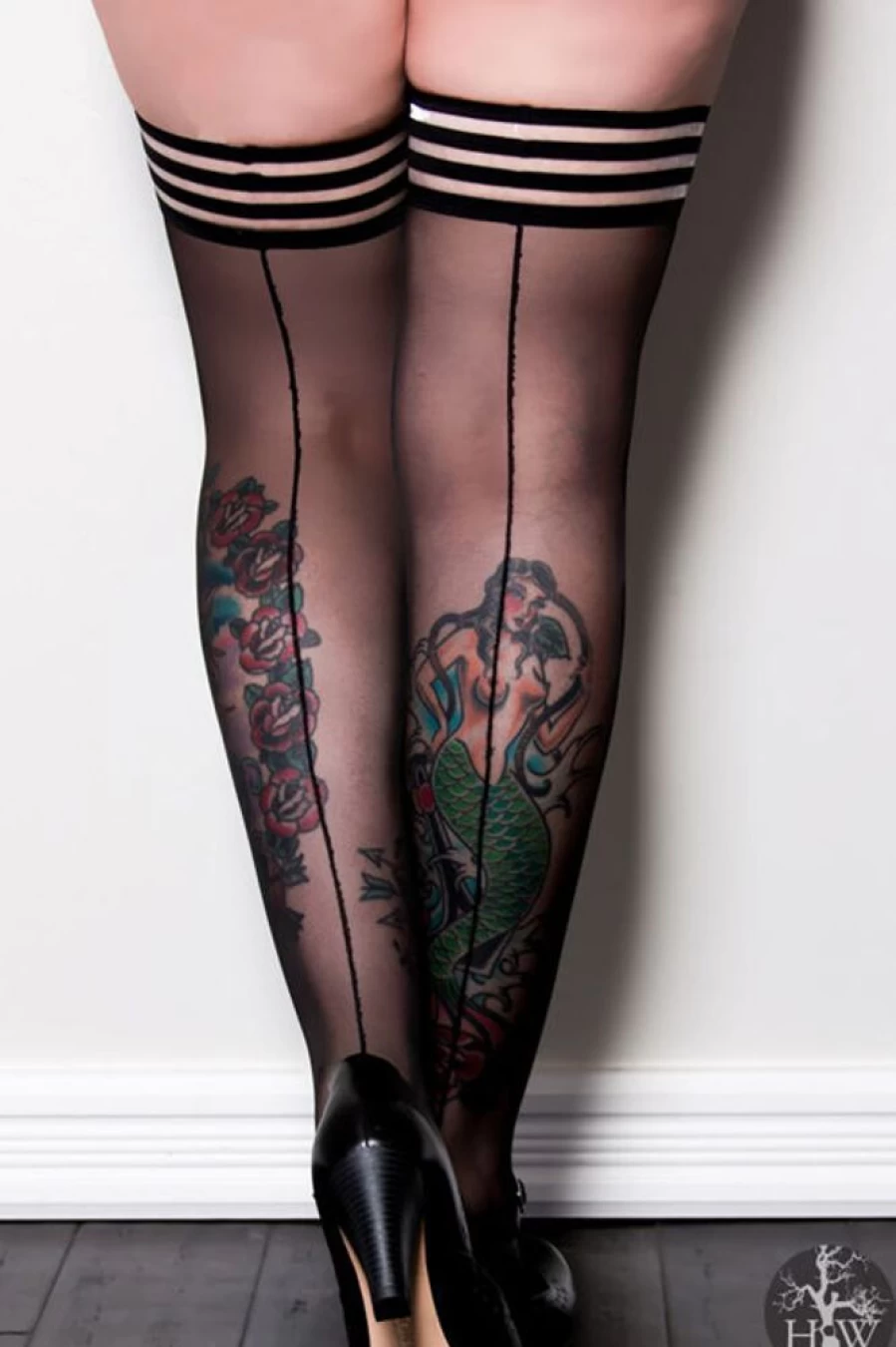 Kix'ies Lois Sheer Stay-Up Thigh High Stockings with Backseam