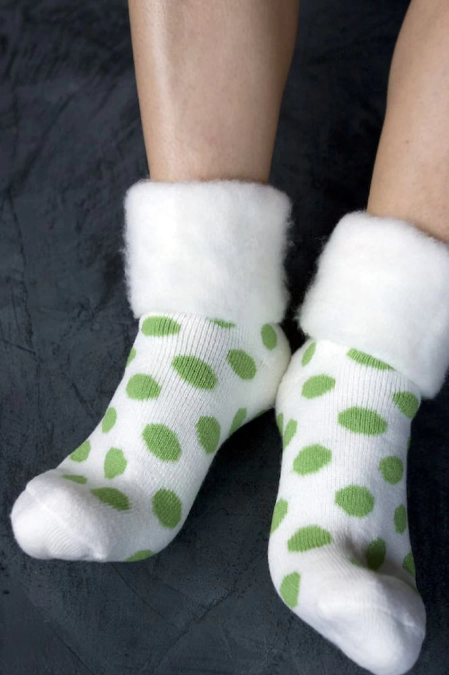 Outer Gear Polka Dot Bed Socks for Women & Men - Cozy Winter Warm Fuzzy Slipper Socks from New Zealand