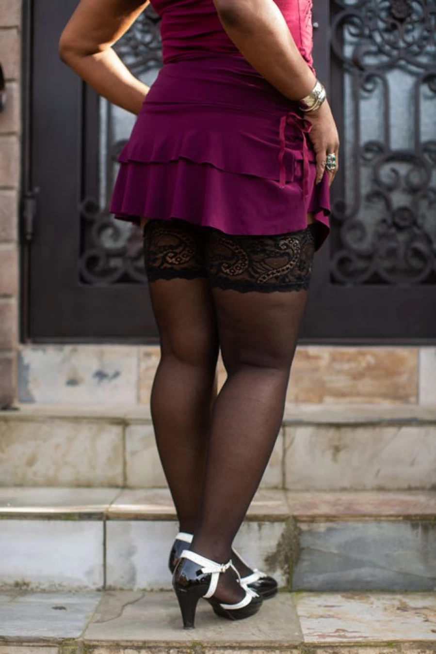 Glamory Floral Lace Stay-Up Stockings – Comfortable Thigh High Stockings for Women