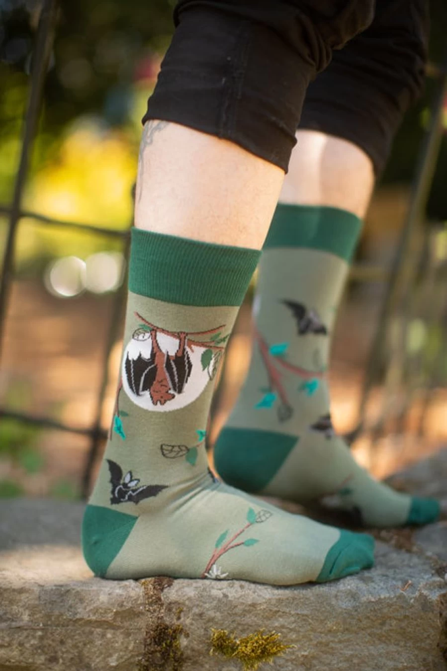 "Sock It To Me Gone Batty Glow In The Dark Socks - Fun Novelty Crew Socks"