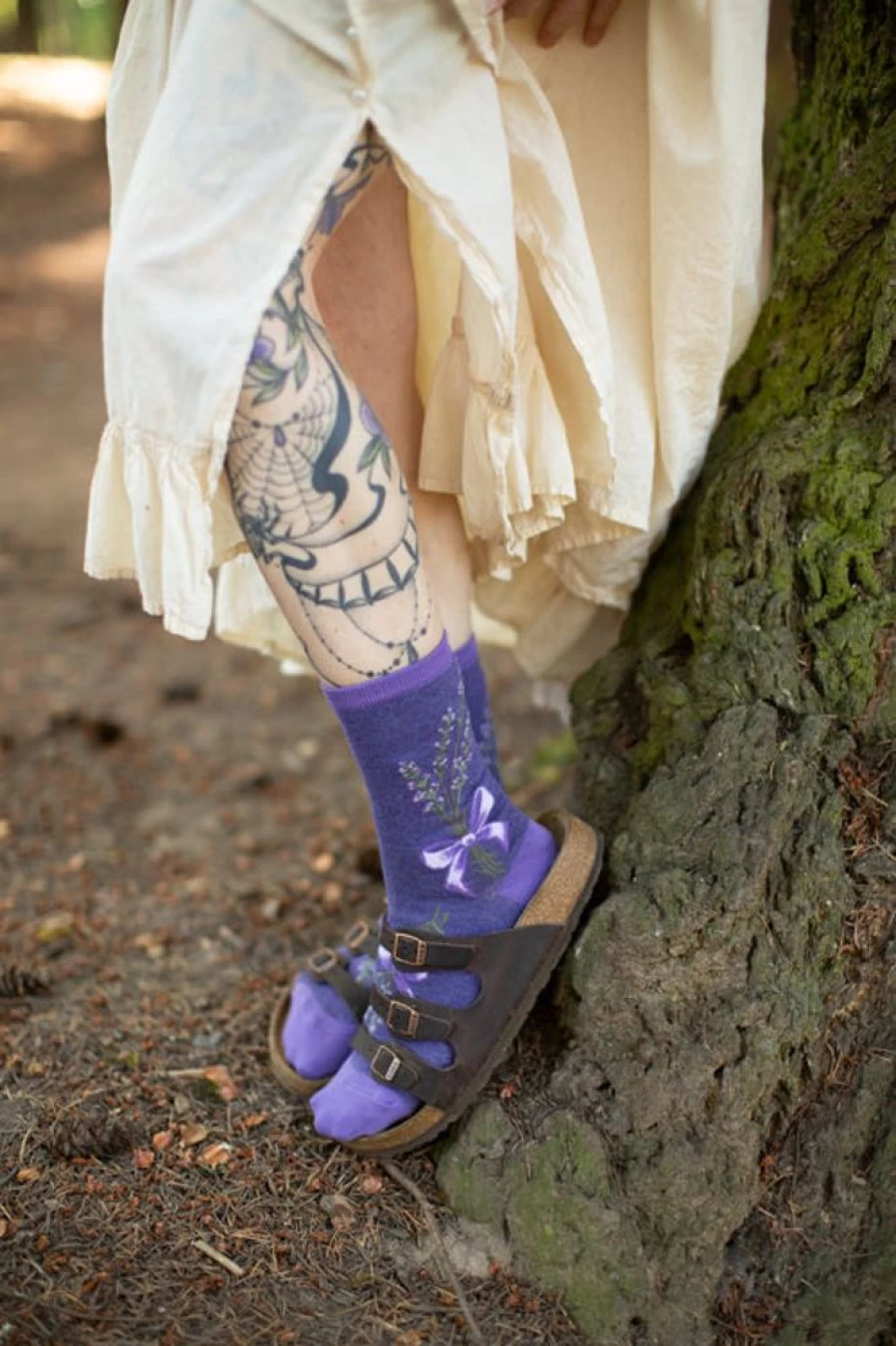 Mod Sock Women's Lavender Harvest Crew Socks - Soft Comfortable Casual Knit Socks