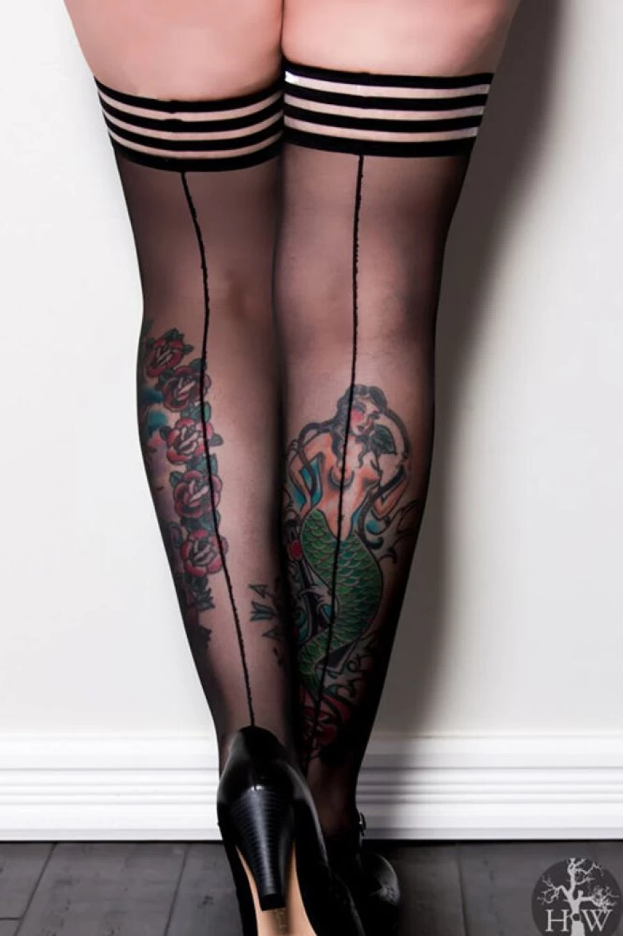 Kix'ies Lois Sheer Thigh High Stockings with Backseam & Stay-Up Top for Women