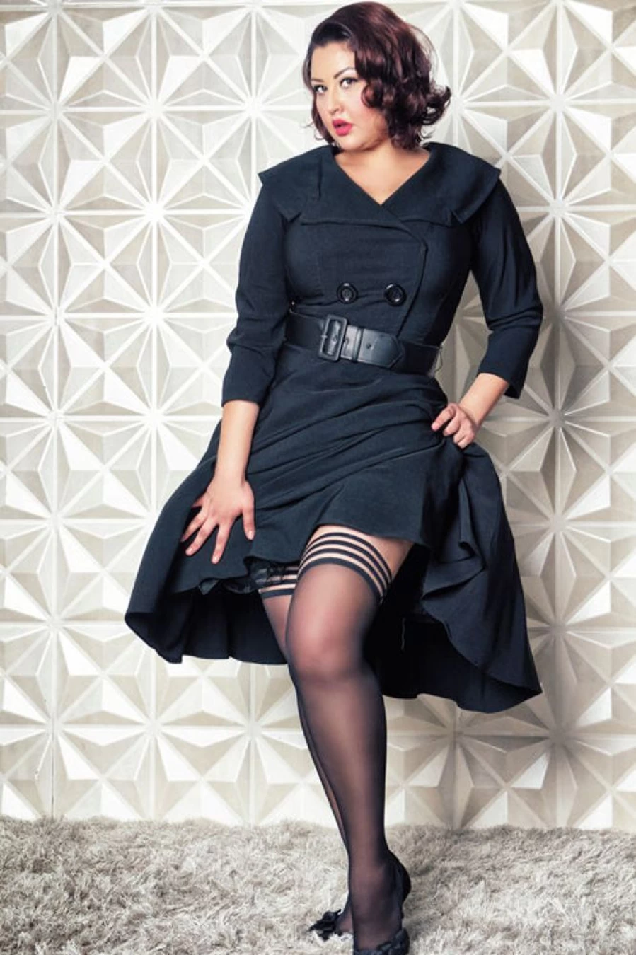 Kix'ies Lois Sheer Thigh High Stockings with Backseam & Stay-Up Top for Women