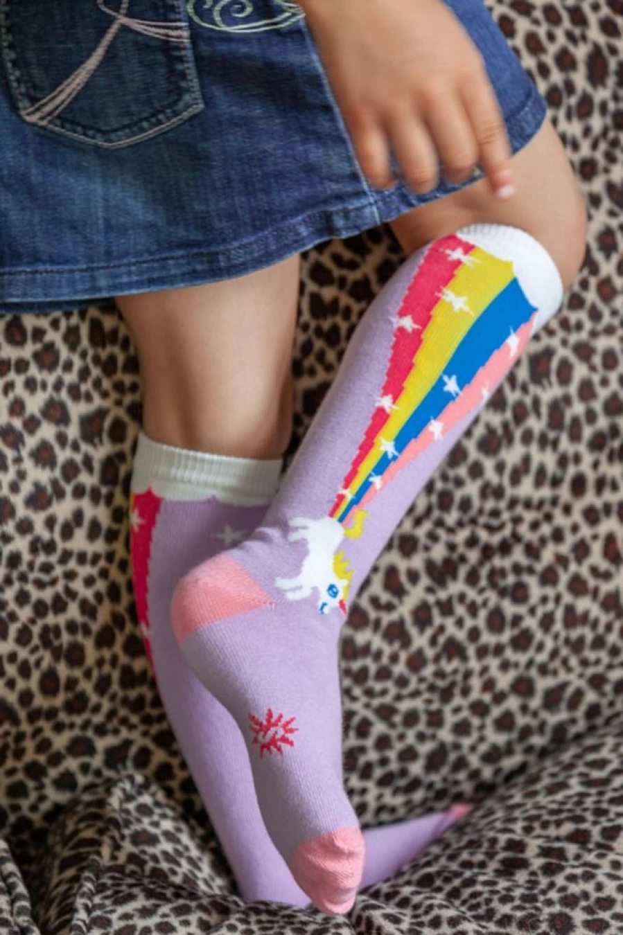 Sock It To Me Rainbow Blast Knee High Socks for Youth & Junior - Colorful Fun Design