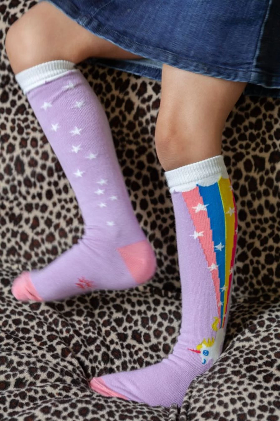 Sock It To Me Rainbow Blast Knee High Socks for Youth & Junior - Colorful Fun Design