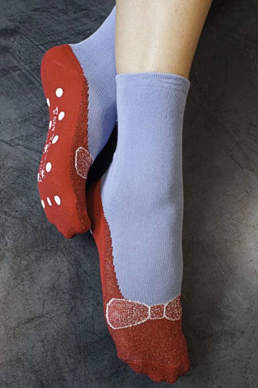 Foot Traffic Ruby Slipper Socks - Cozy Warm Knit Socks with Non-Slip Grips for Women & Men