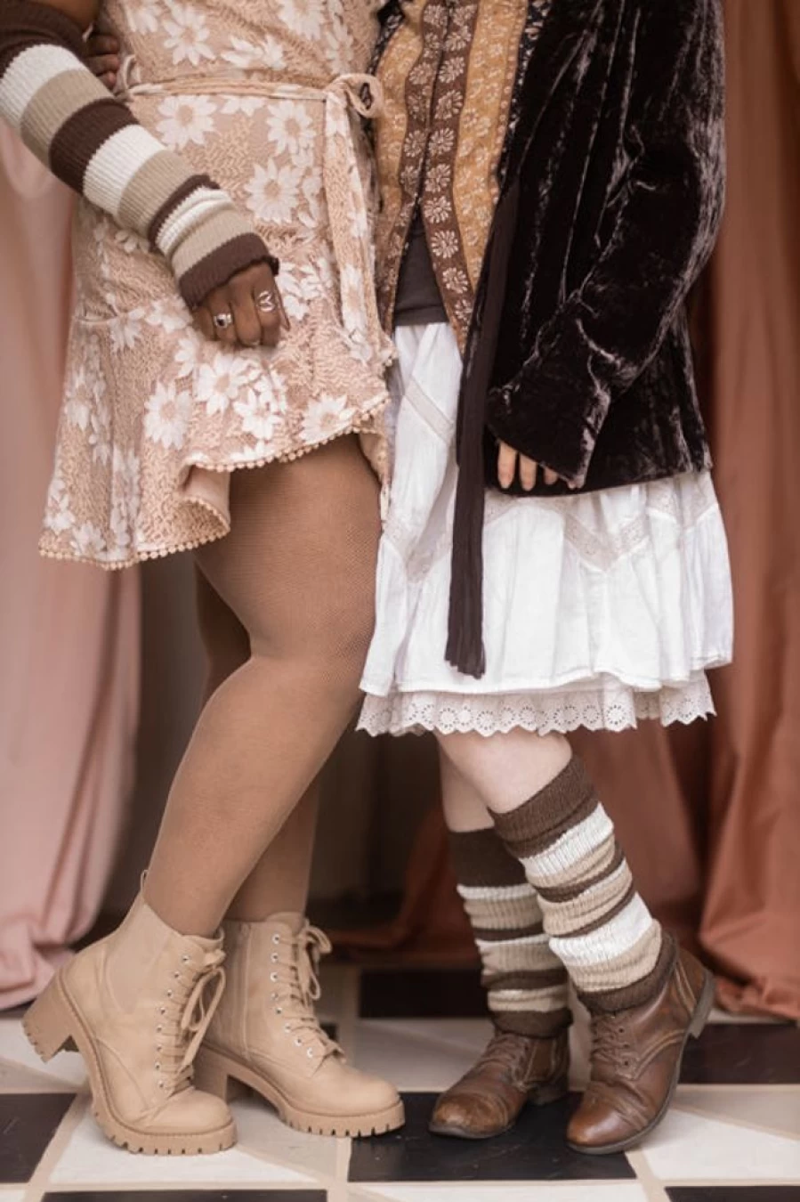 DreaM Stockings S'Mores Stripes Cozy Warmers for Women - Stylish Knitted Leg Warmers
