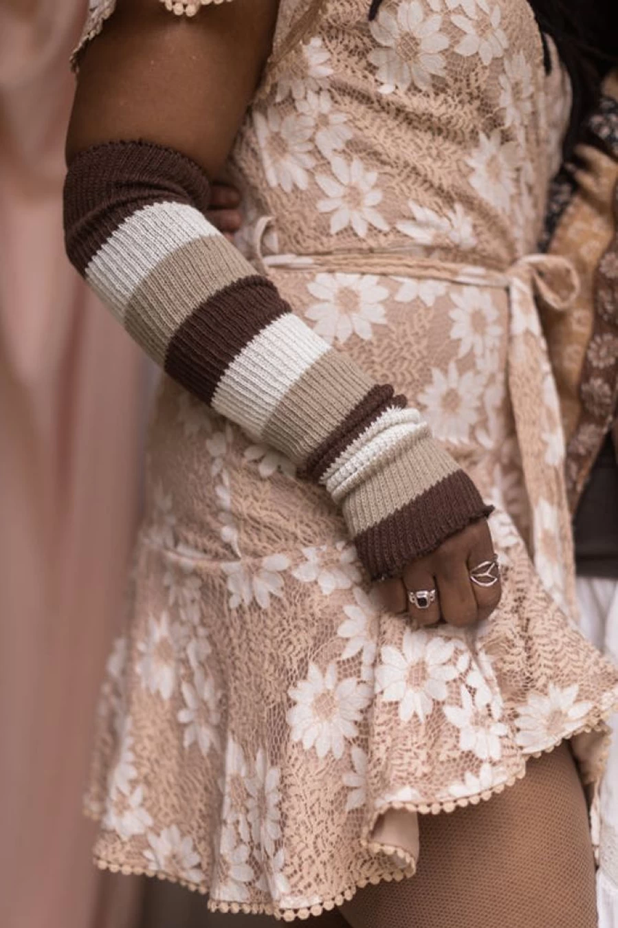 DreaM Stockings S'Mores Stripes Cozy Warmers for Women - Stylish Knitted Leg Warmers