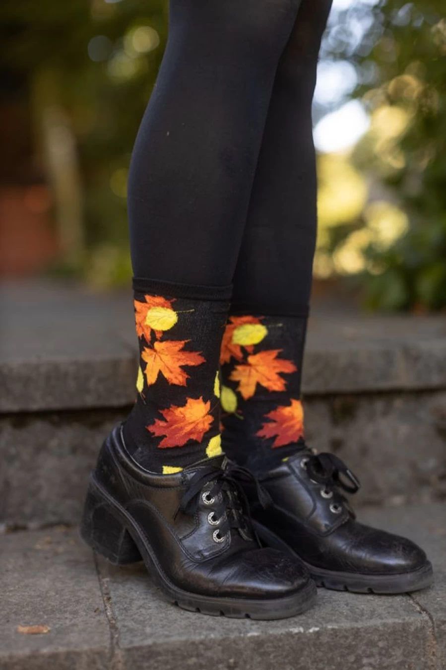 "Mod Sock Fall Leaves Crew Socks - Cozy Autumn Seasonal Knitwear for Men & Women"