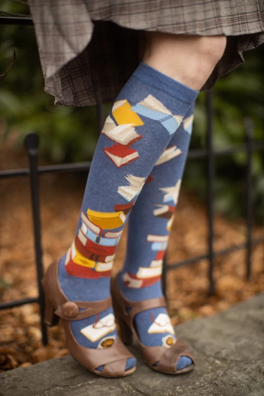 Mod Sock Knee High Socks for Book Lovers - Novelty Reading-Themed Crew Socks