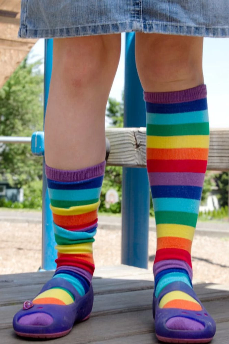 Sock It To Me Rainbow Knee High Socks for Youth & Junior - Colorful Fun Design