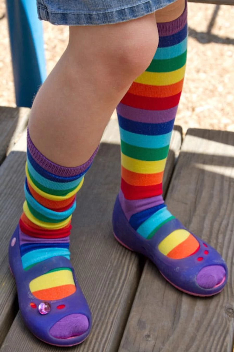 Sock It To Me Rainbow Knee High Socks for Youth & Junior - Colorful Fun Design