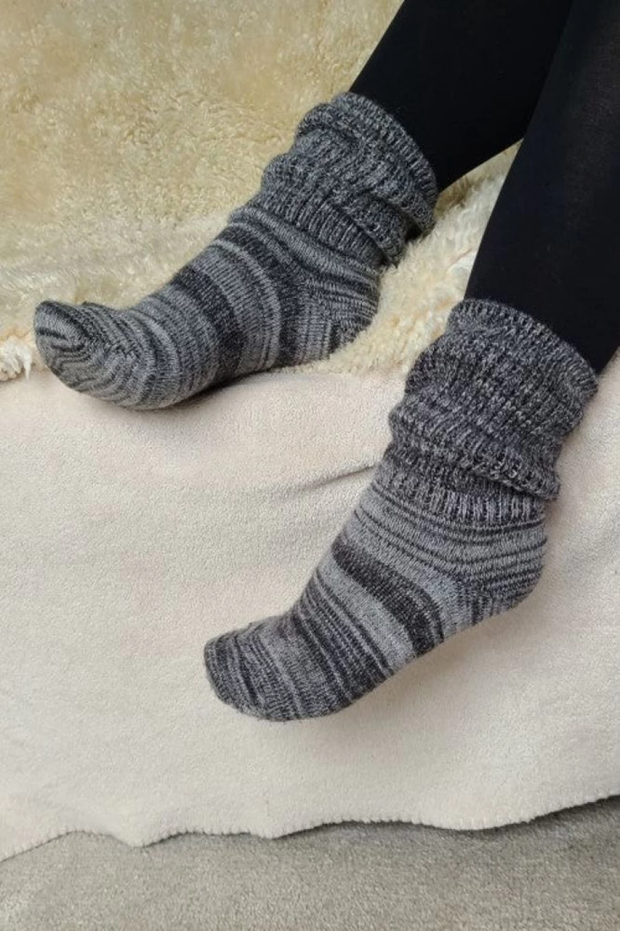 "Tabbisocks Scrunchy Lounge Crew Socks - Cozy Non-Slip Comfort for Home & Relaxation"