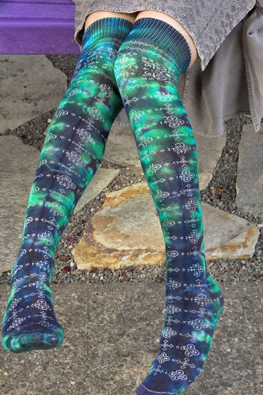 "Love Lite Precision Tie Dye Bamboo Over-The-Knee Socks"