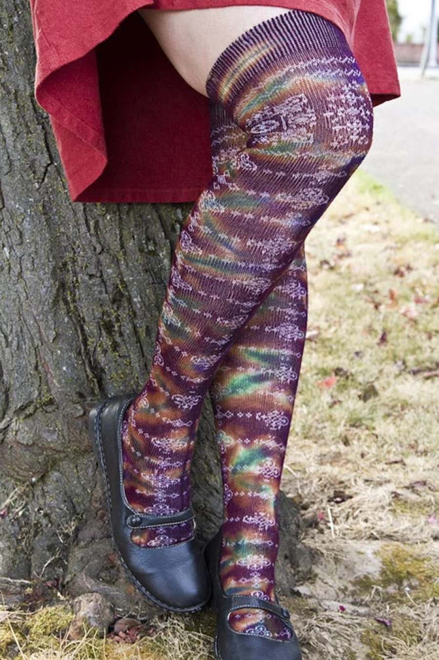 "Love Lite Precision Tie Dye Bamboo Over-The-Knee Socks"