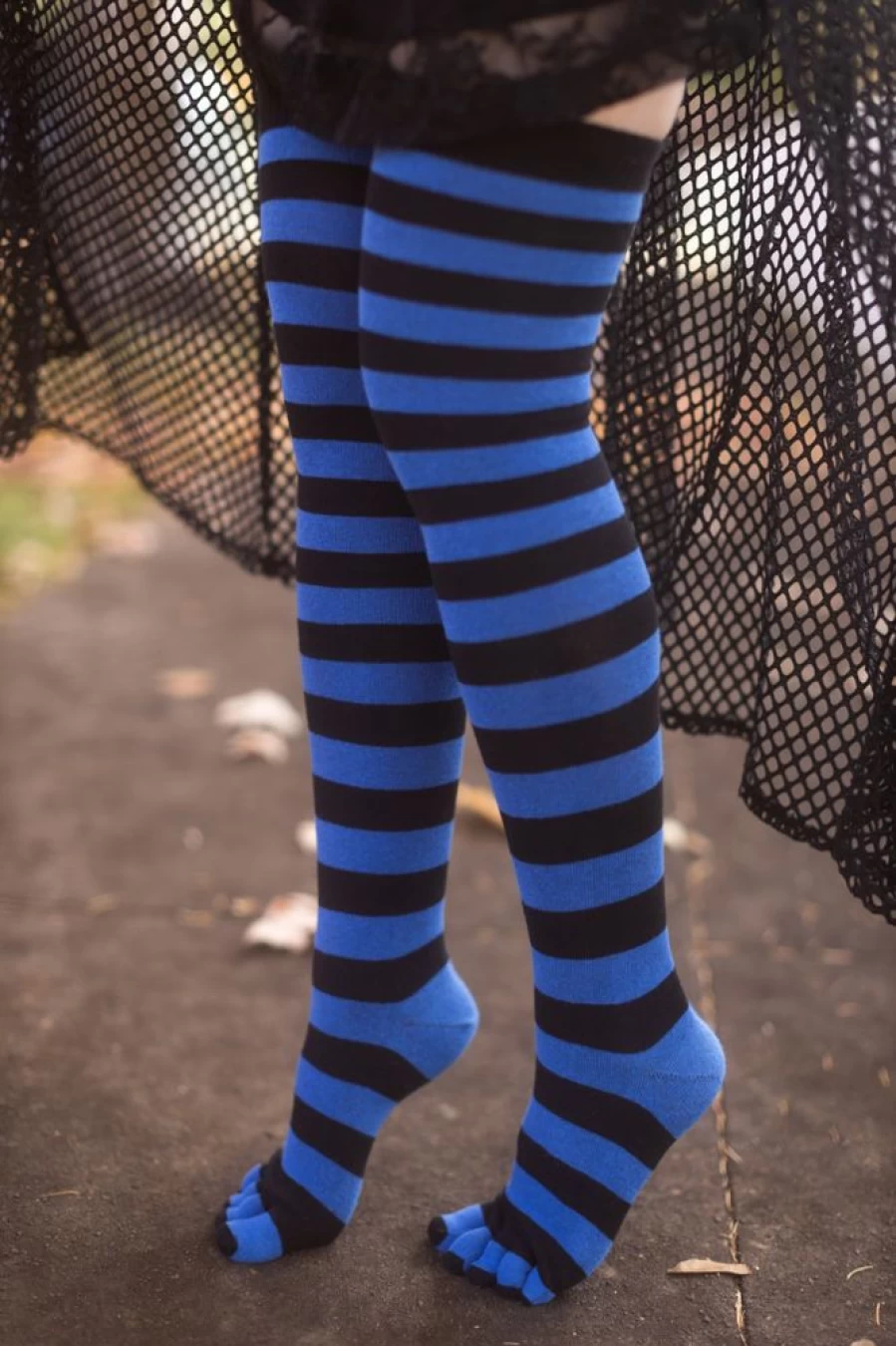 ToeToe Striped Knee-High Toe Socks for Women - Comfortable & Stylish Over The Knee Socks