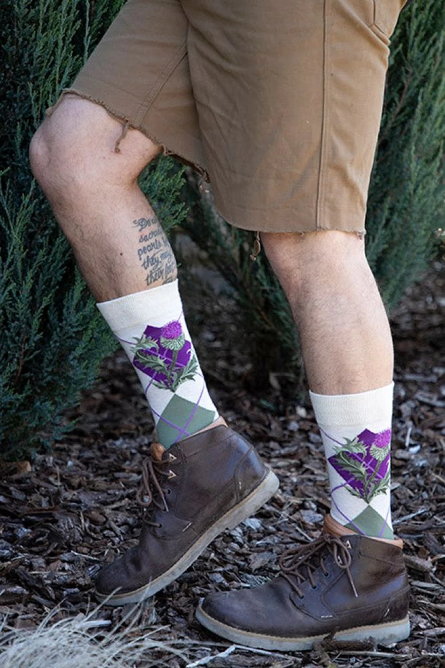 Mod Sock Argyle Thistle Crew Socks - Stylish & Comfortable Knit Footwear for Men & Women