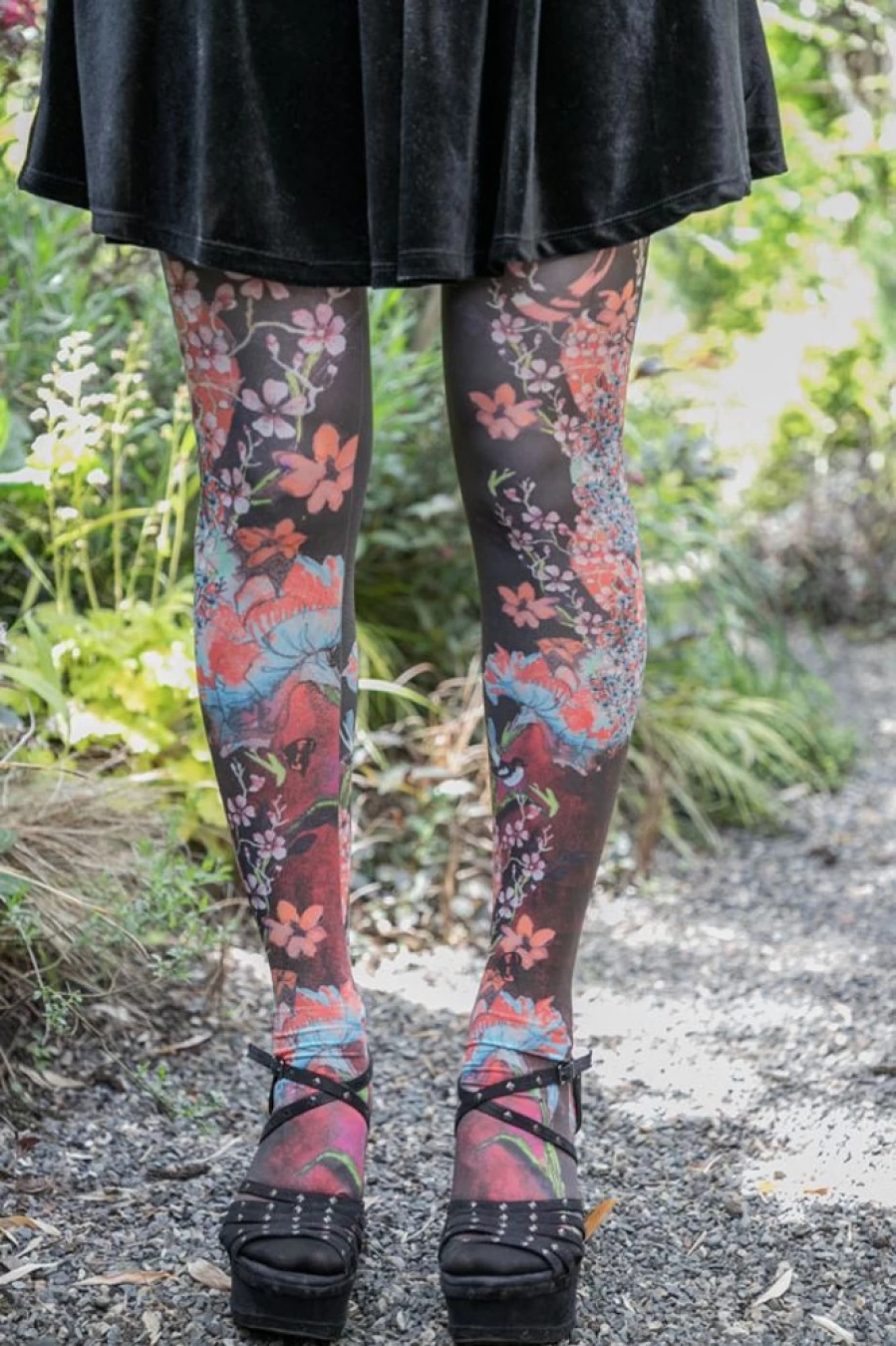 Marie Antoilette Petit Matin Floral Printed Tights - Elegant Women's Fashion Tights