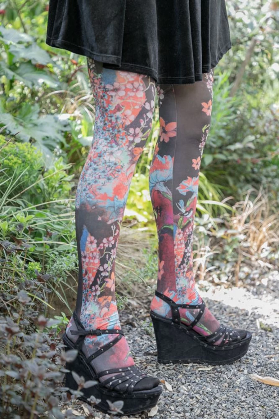 Marie Antoilette Petit Matin Floral Printed Tights - Elegant Women's Fashion Tights