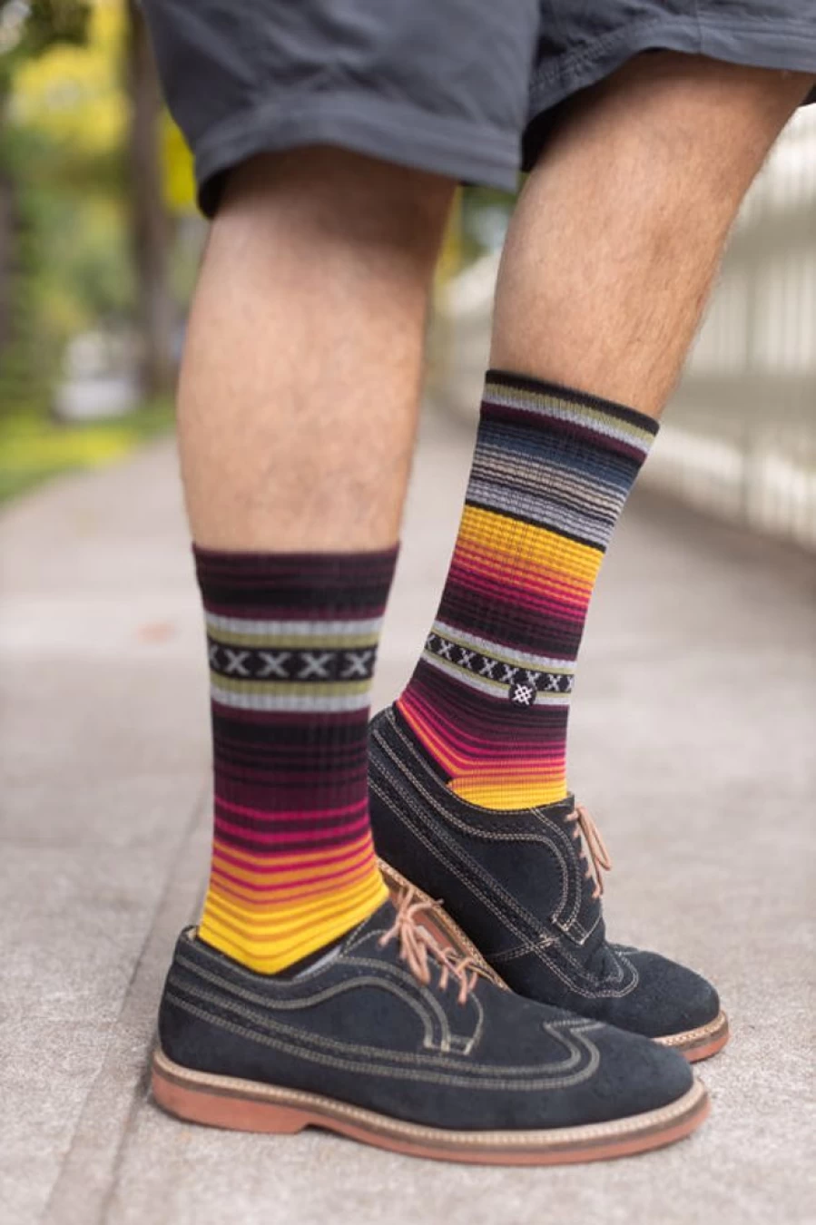Stance Men's Striped Crew Socks - Comfortable & Stylish Athletic Socks for Everyday Wear