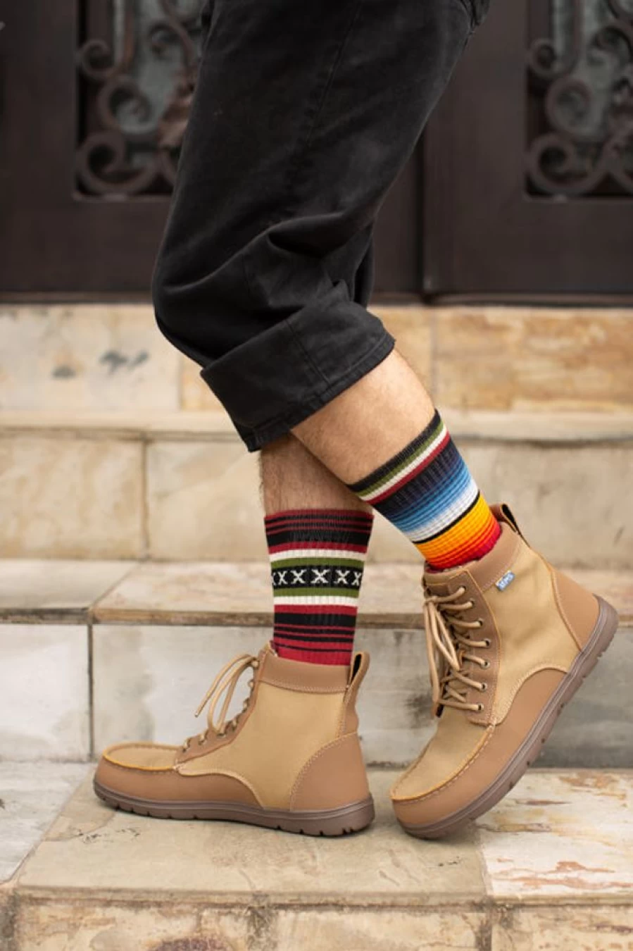Stance Men's Striped Crew Socks - Comfortable & Stylish Athletic Socks for Everyday Wear