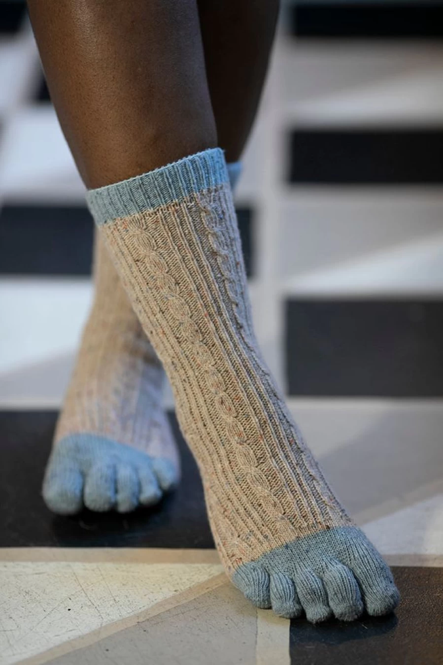 Colorful Cable Knit Confetti Toe Socks - Fun & Comfortable by Tabbisocks