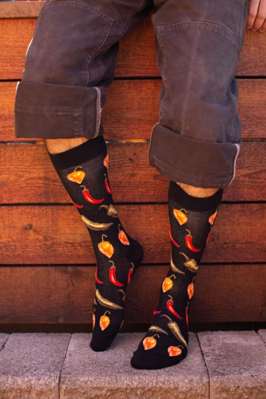 Mod Sock Spicy Hot Chili Peppers Graphic Crew Socks - Bold & Comfortable Novelty Socks for Men & Women