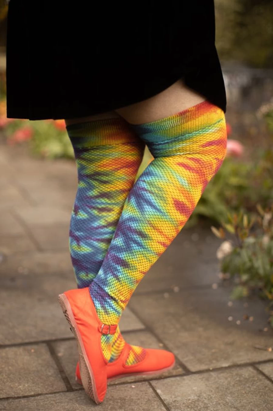 "Love Lite Precision Tie Dye Thigh High Socks – Extra Long Waffle Knit Style"