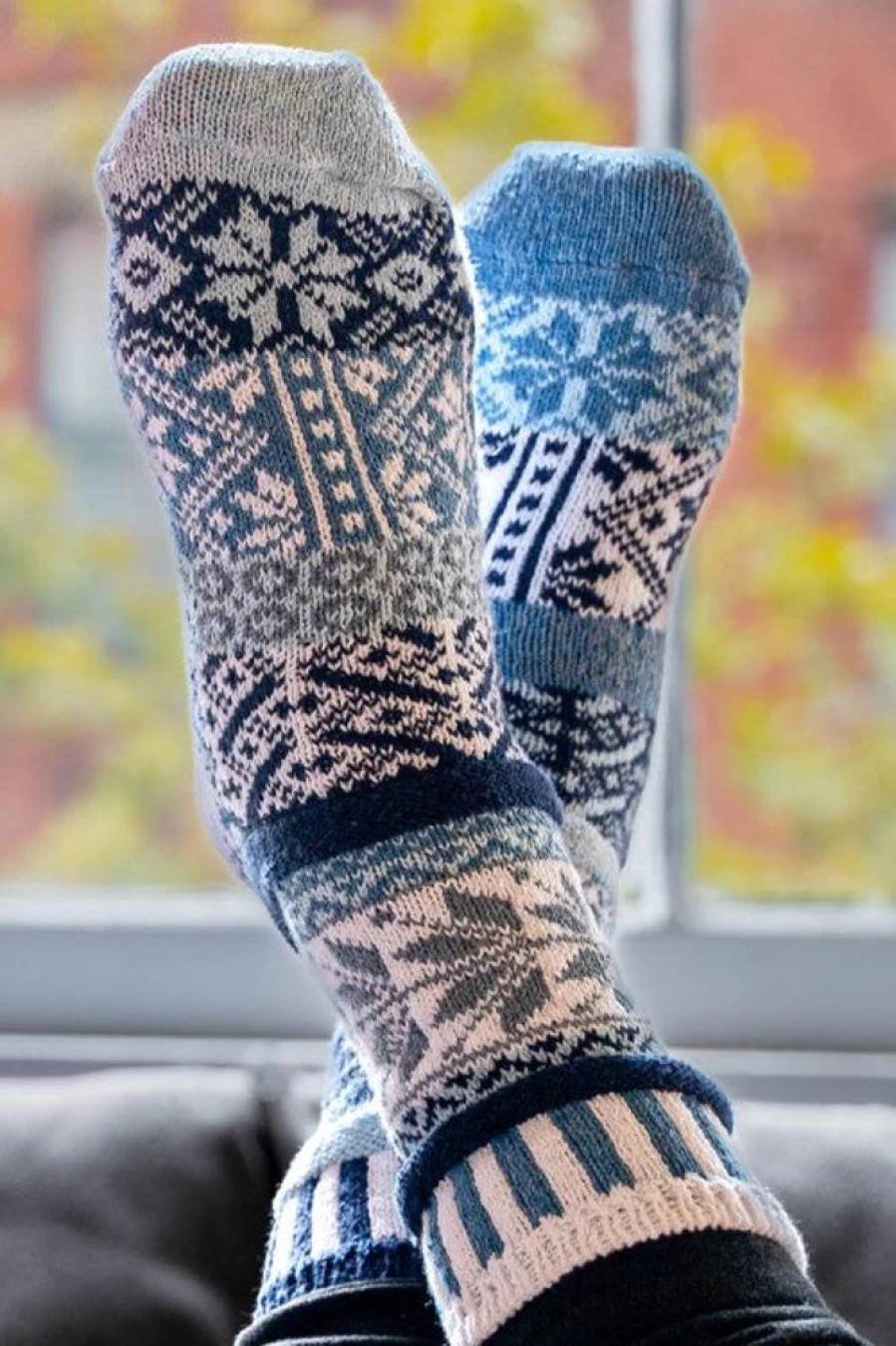 Solmate Snowdrop Crew Socks - Cozy Colorful Striped Socks for Women & Men
