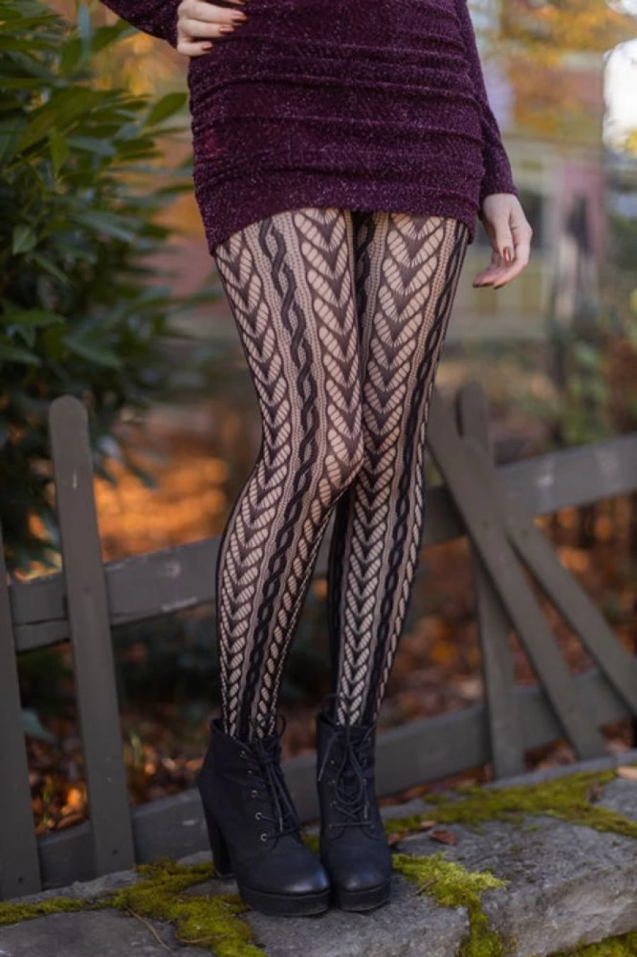 "Killer Legs Braided Swirls Fishnet Tights - Stylish Mesh Net Tights for Women"