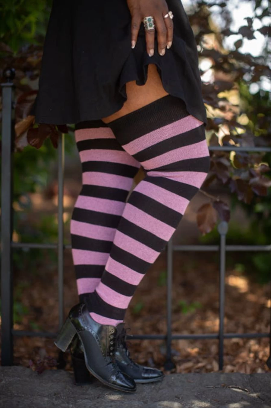 "Dreamer Socks XL Extra Long Striped Thigh High Socks for Women"