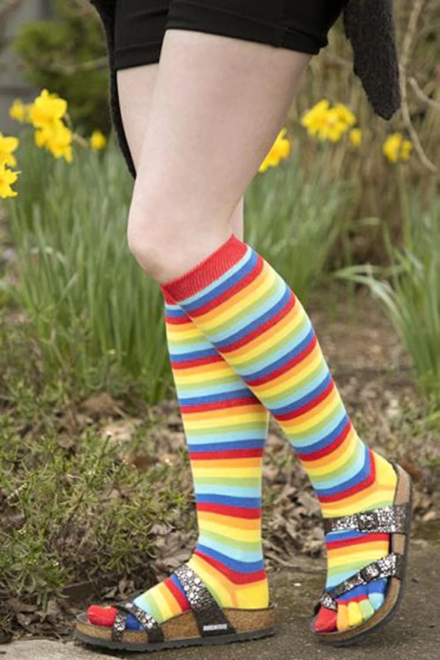 Colorful Striped Knee-High Toe Socks by ToeToe - Fun & Comfortable Footwear for Women & Men