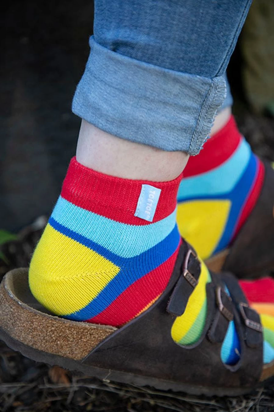 Colorful Striped Ankle Toe Socks by ToeToe - Fun & Comfortable Footwear for Women & Men