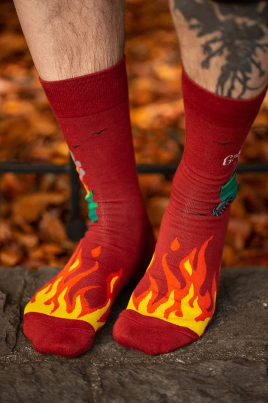 "Sock It To Me Dumpster Fire Crew Socks - Fun Novelty Socks for Men & Women"