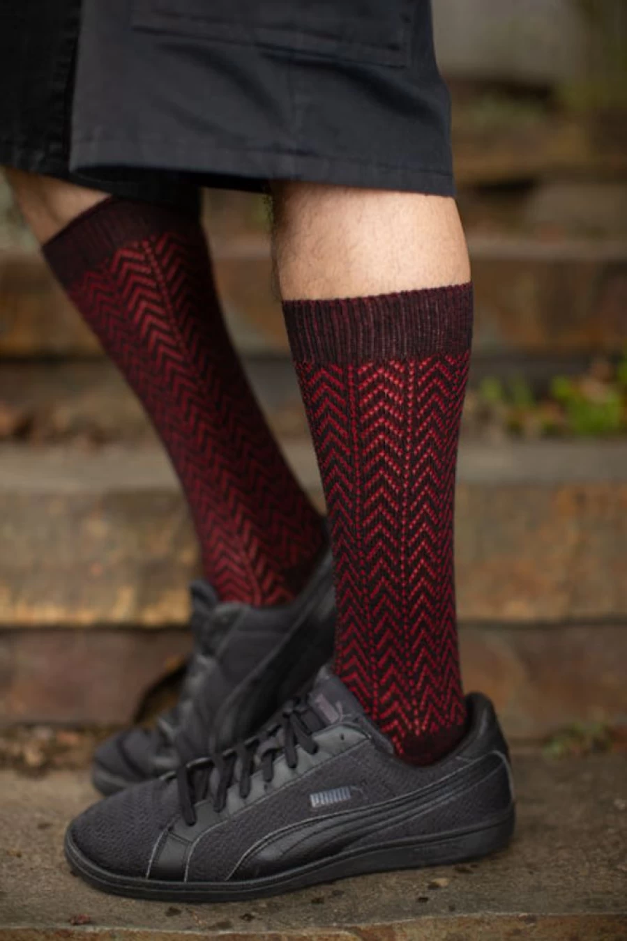 DreaM Stockings Chevron Pattern Crew Socks for Men & Women - Comfortable Casual Ankle Socks