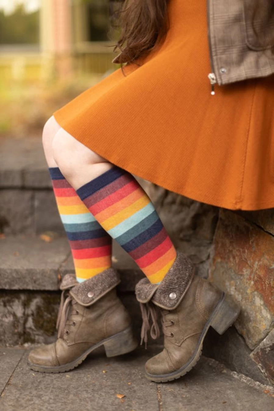 Mod Sock Retro 70s Striped Knee High Socks - Vintage Inspired Knee-High Socks for Women & Men