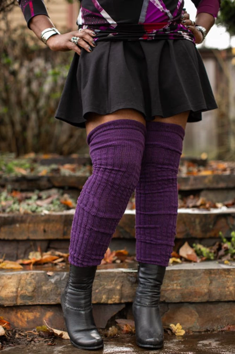 DreaM Stockings M45 Ribbed Thigh High Socks with Roll Top for Women