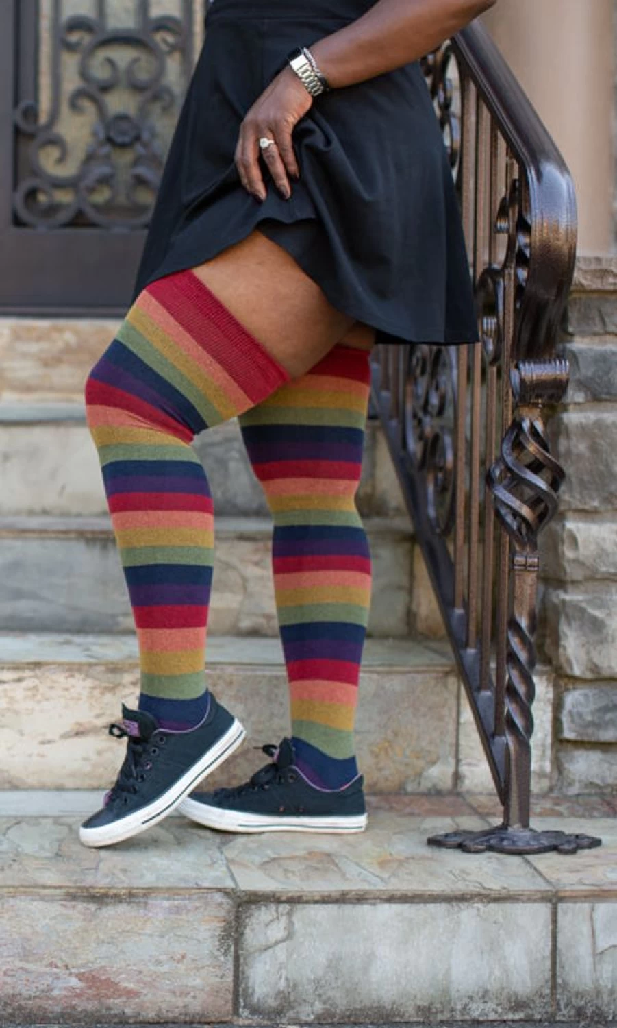 "Dreamer Socks Rainbow Knee High Socks for Women – Extra Long Colorful Statement Socks"