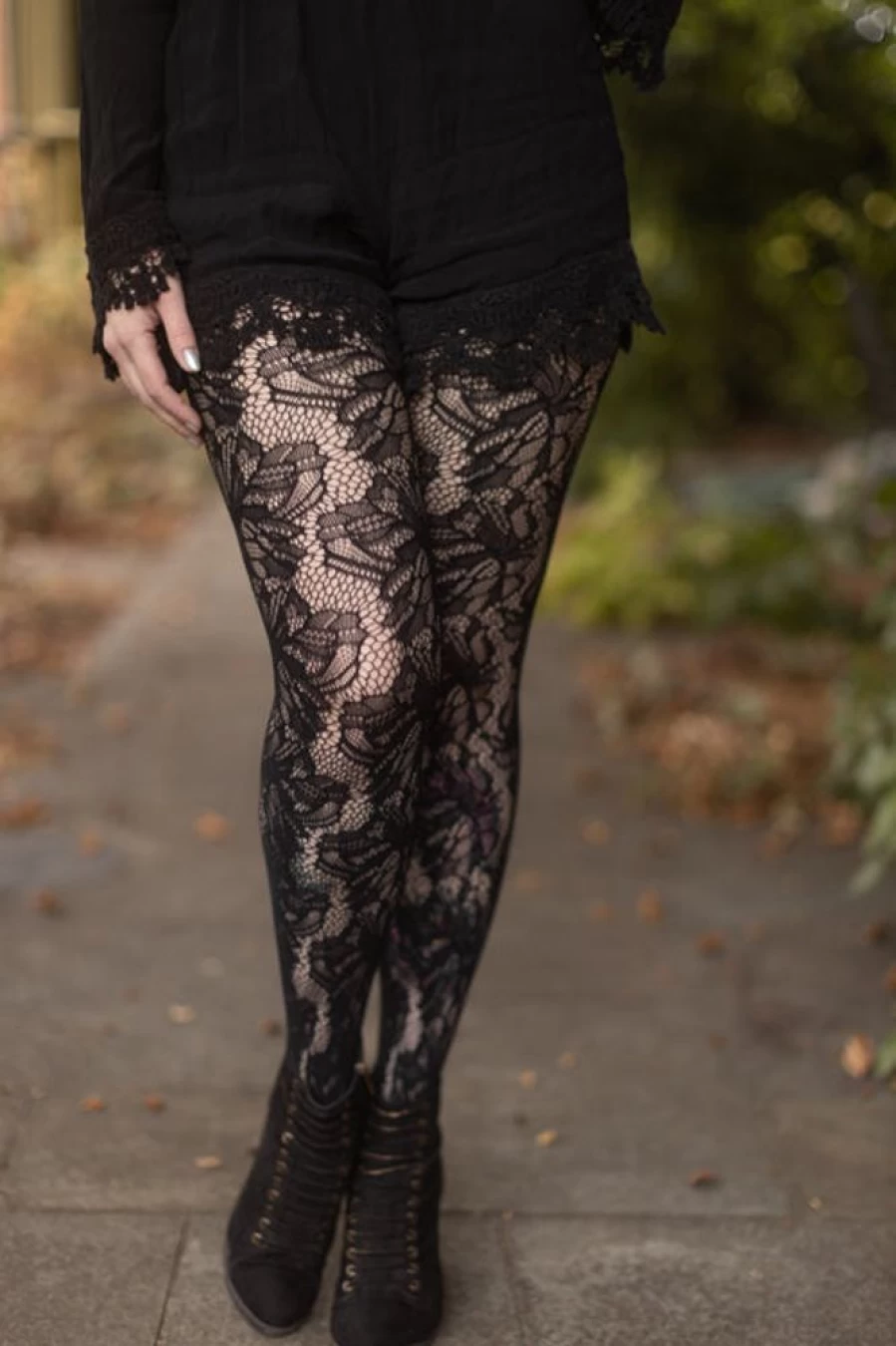 Killer Legs Floral Print Fishnet Tights - Illustrated Botanical Design for Women