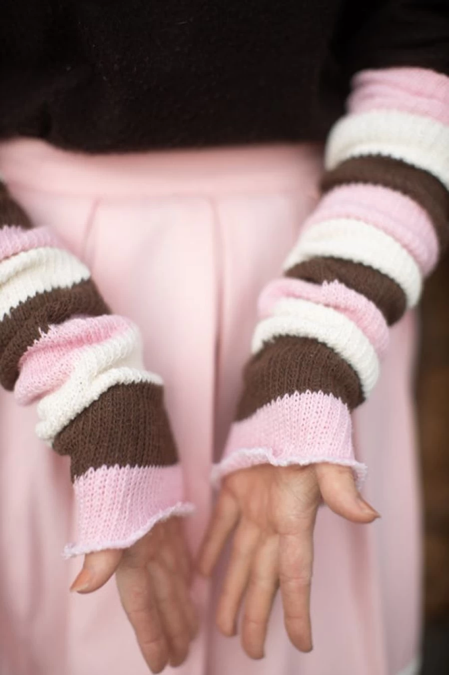 DreaM Stockings Neapolitan Stripes Leg Warmers - Cozy Knit Winter Fashion