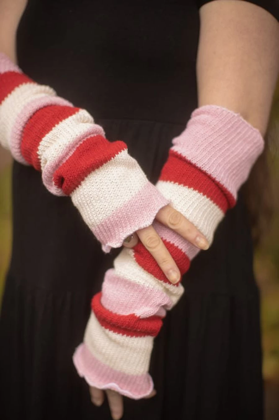 DreaM Stockings Strawberry Shortcake Striped Knit Thigh High Warmers