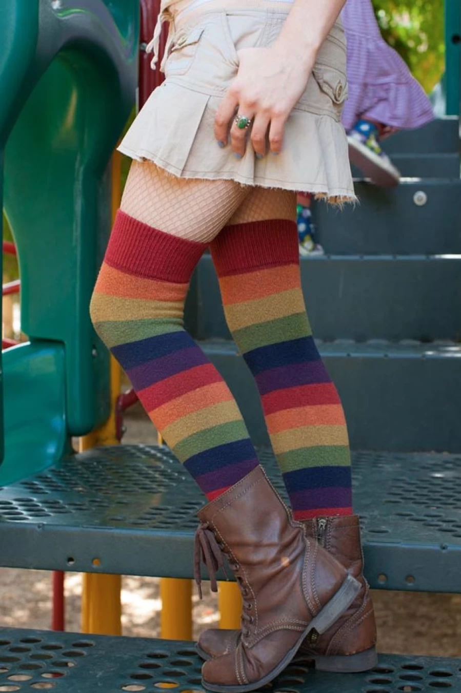 Dreamer Socks Rainbow Thigh High Socks for Women - Vibrant Striped Knee High Socks, Soft Comfortable Extraordinary Harvest Design
