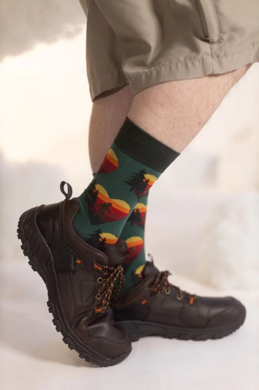 Sock It To Men's Seeking Sasquatch Novelty Crew Socks - Fun Bigfoot Design