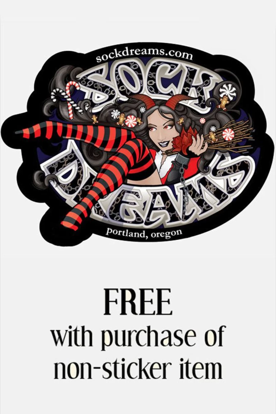 "Sock Dreams Krampus Stickers - Unique Holiday Decals for DIY & Gifting"