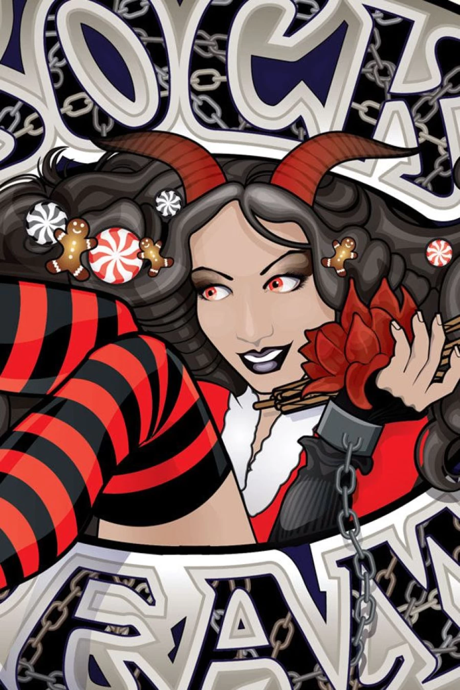 "Sock Dreams Krampus Stickers - Unique Holiday Decals for DIY & Gifting"