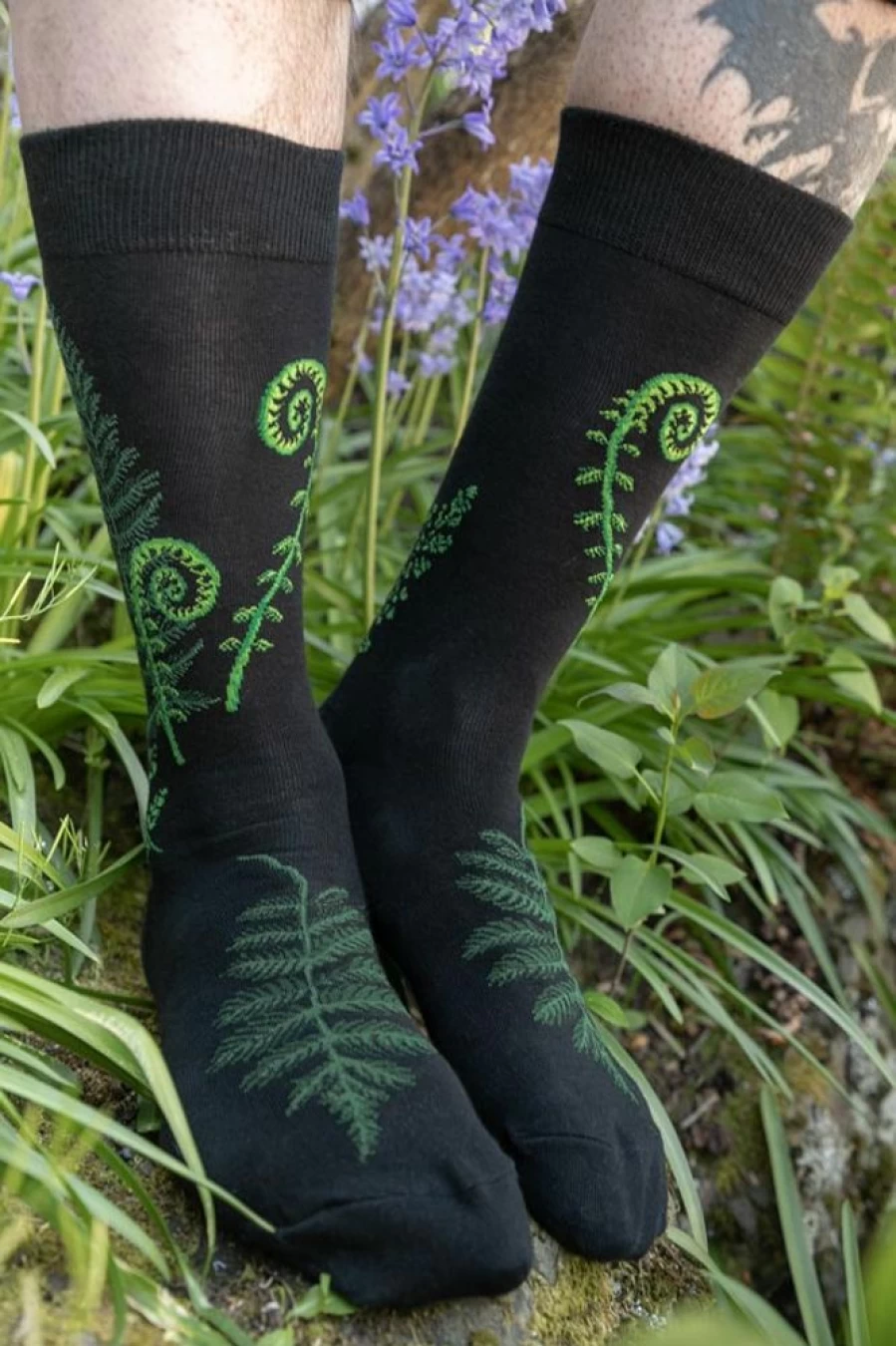 Mod Sock Women's Ferns & Fiddleheads Midcalf Socks - Botanical Knee-High Stockings