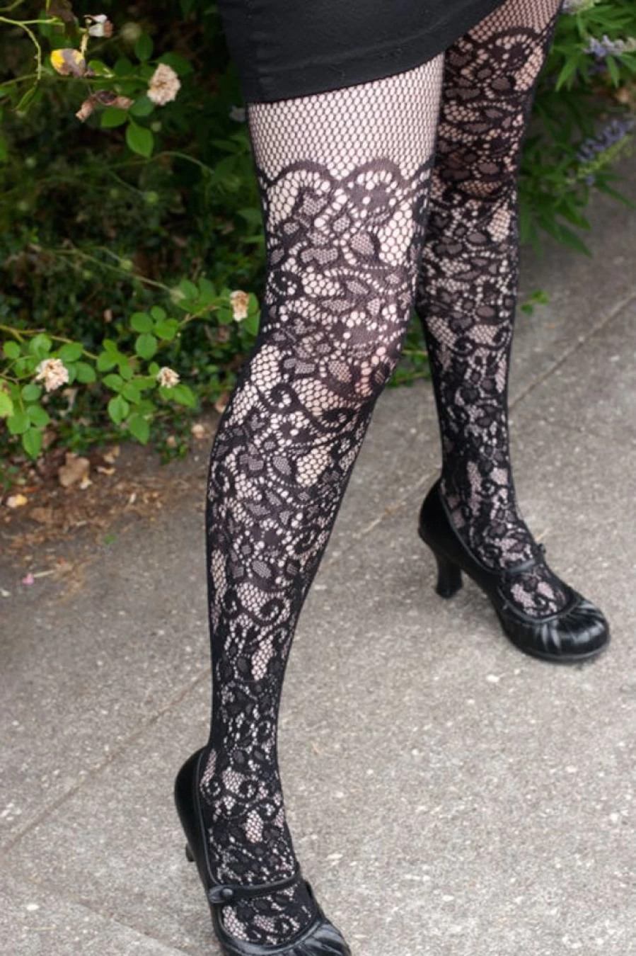 Leg Avenue Floral Vine Pattern Fishnet Tights for Women - Elegant Gothic Lace Stockings