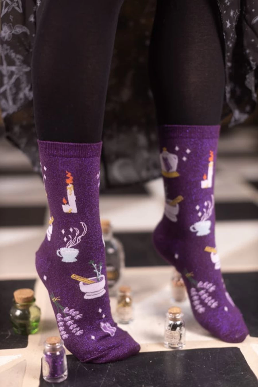 Sock It To Me Shimmer Crew Socks - Sparkle & Shine Lotions And Potions Design