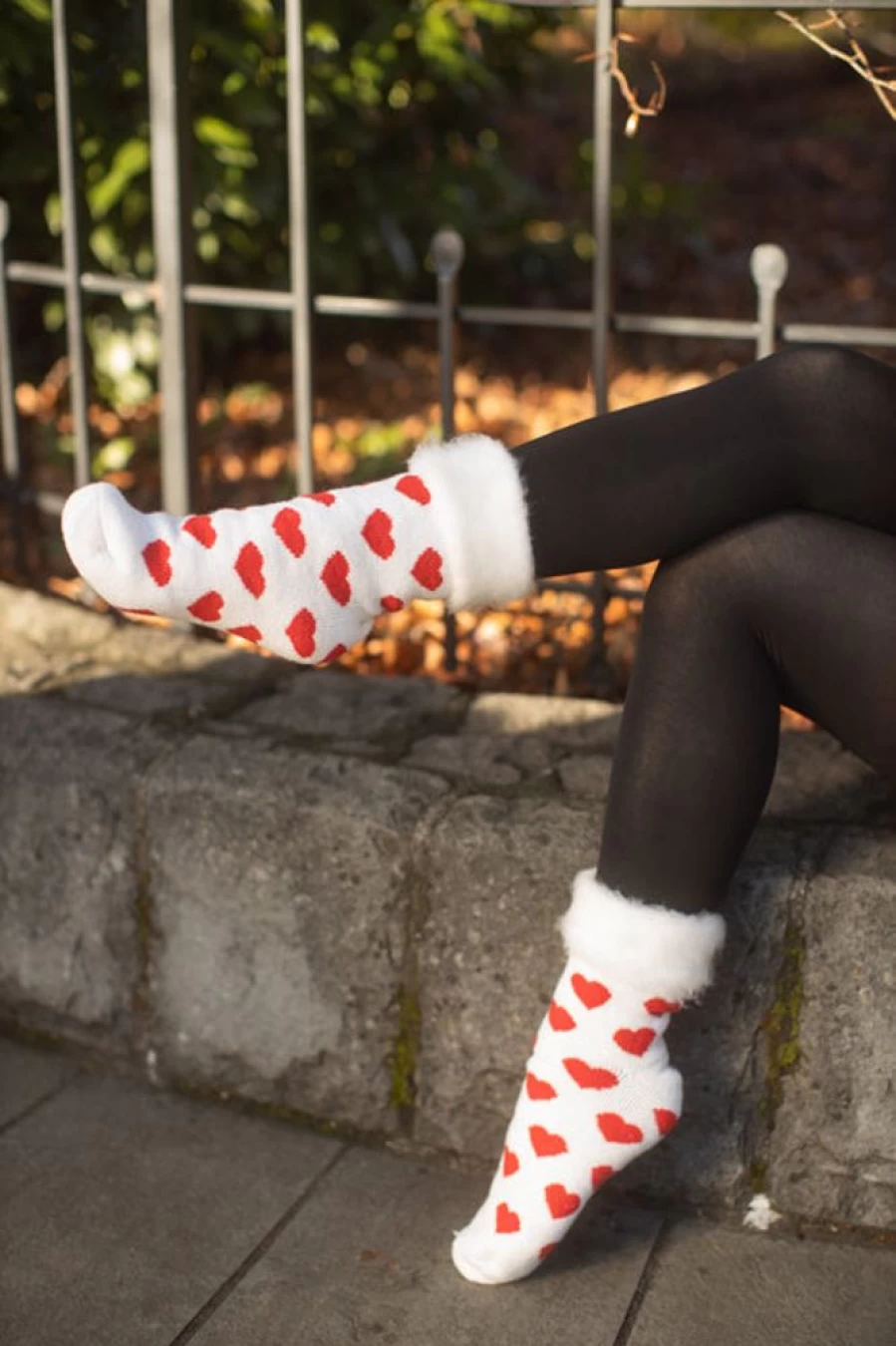 Outer Gear Cozy New Zealand Wool Bed Socks with Heart Design - Warm Winter Slipper Socks for Women & Men